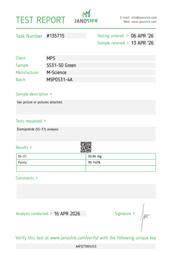 SS31_report SS-31 10 mg
