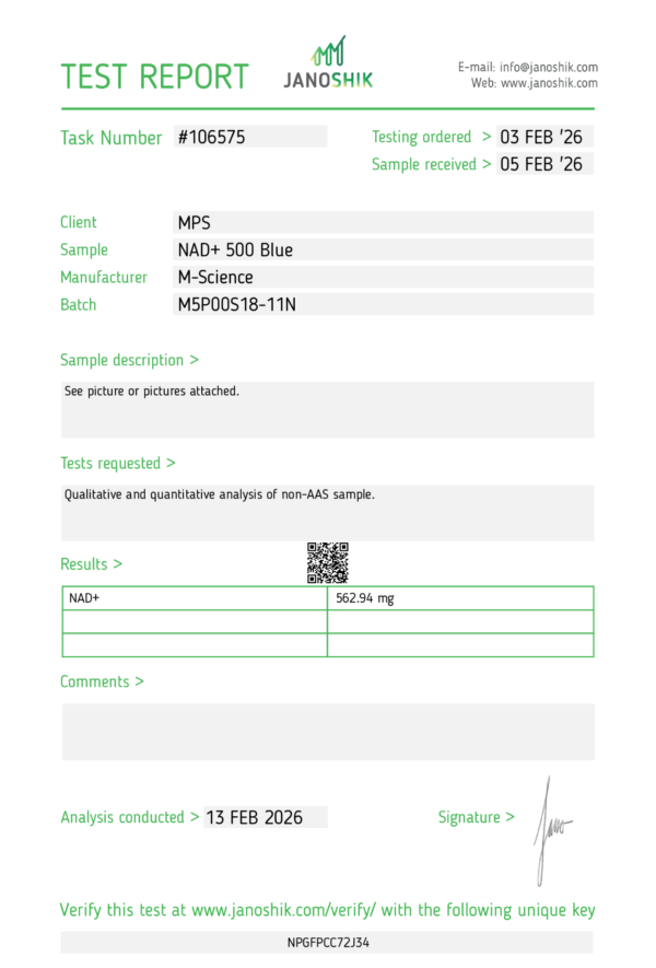 nad_report NAD+ 500 mg